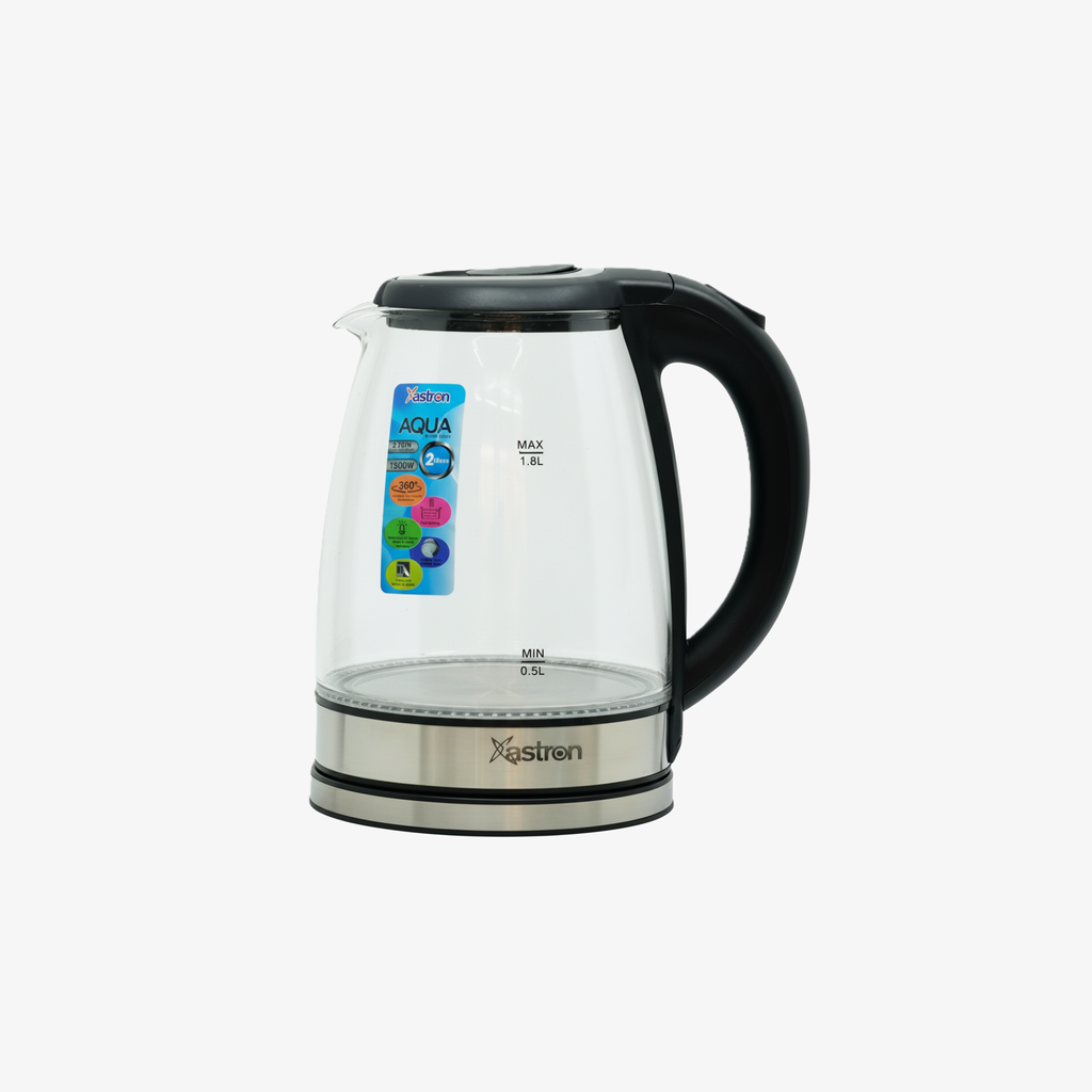 ASTRON ELECTRIC KETTLE GLASSBODY 1.8L (AQUA           )