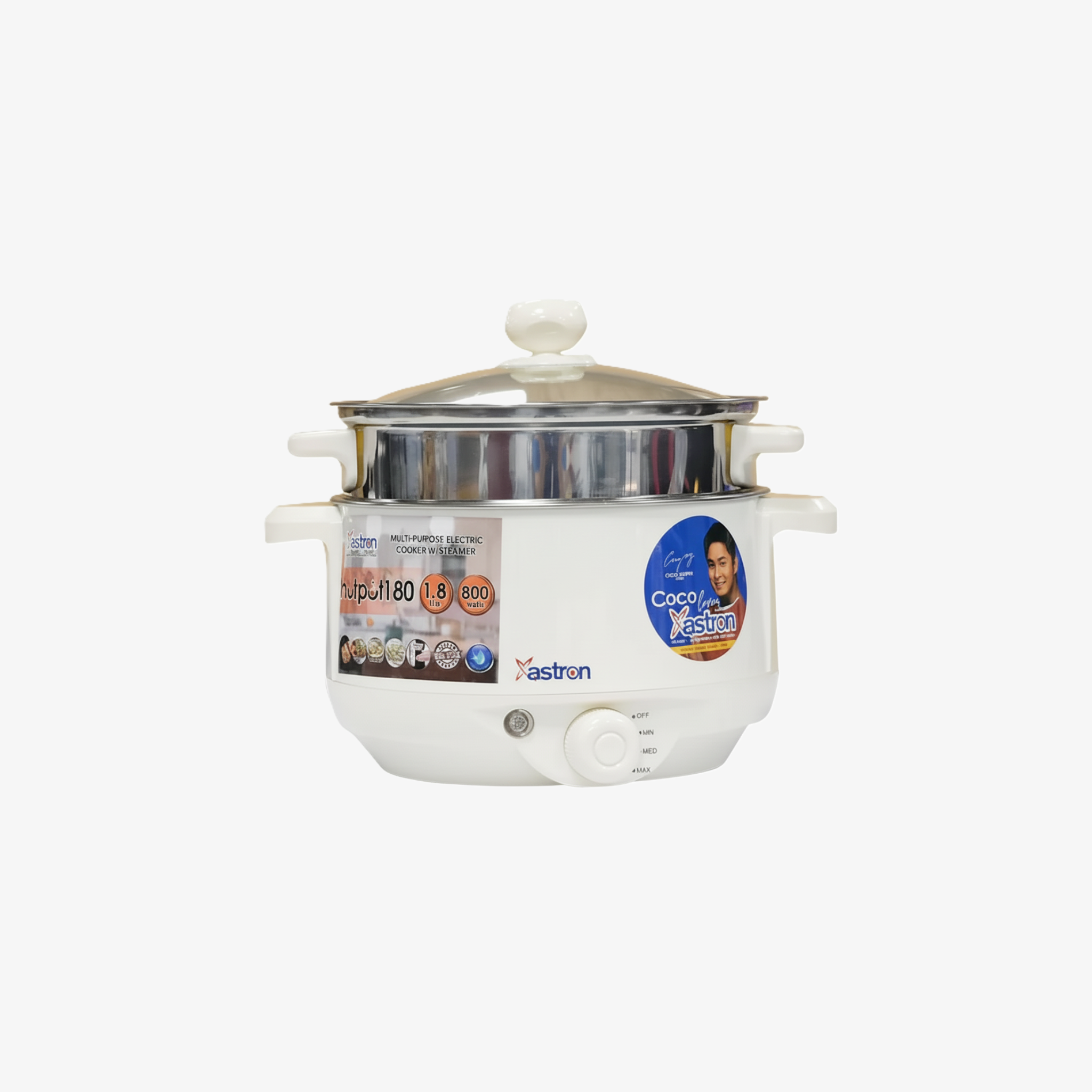 ASTRON MULTI-COOKR 1.8L W/STEAMR 800W (HOTPOT-180     )