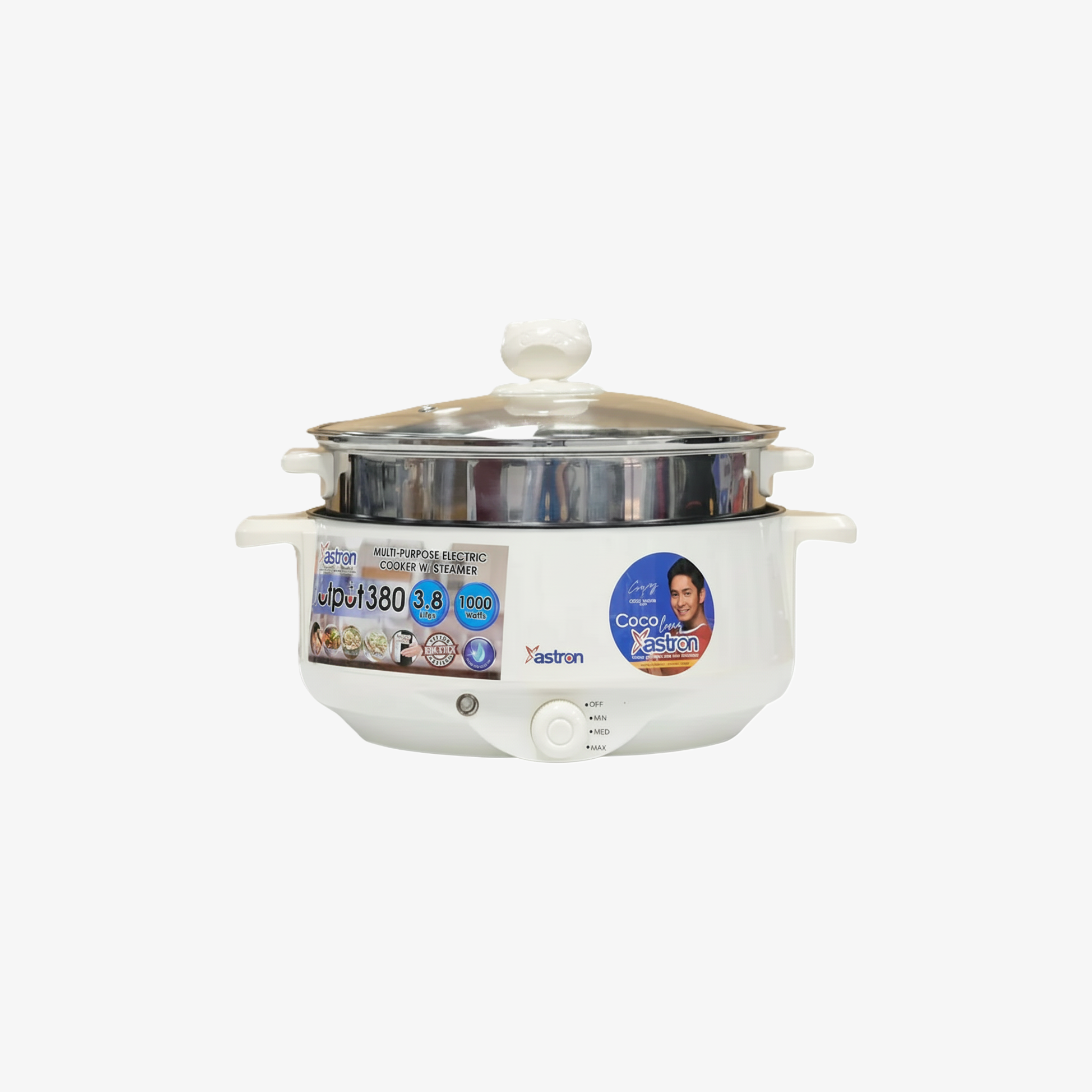 ASTRON MULTI-COOKR 3.8L W/STEMR 1000W (HOTPOT-380     )