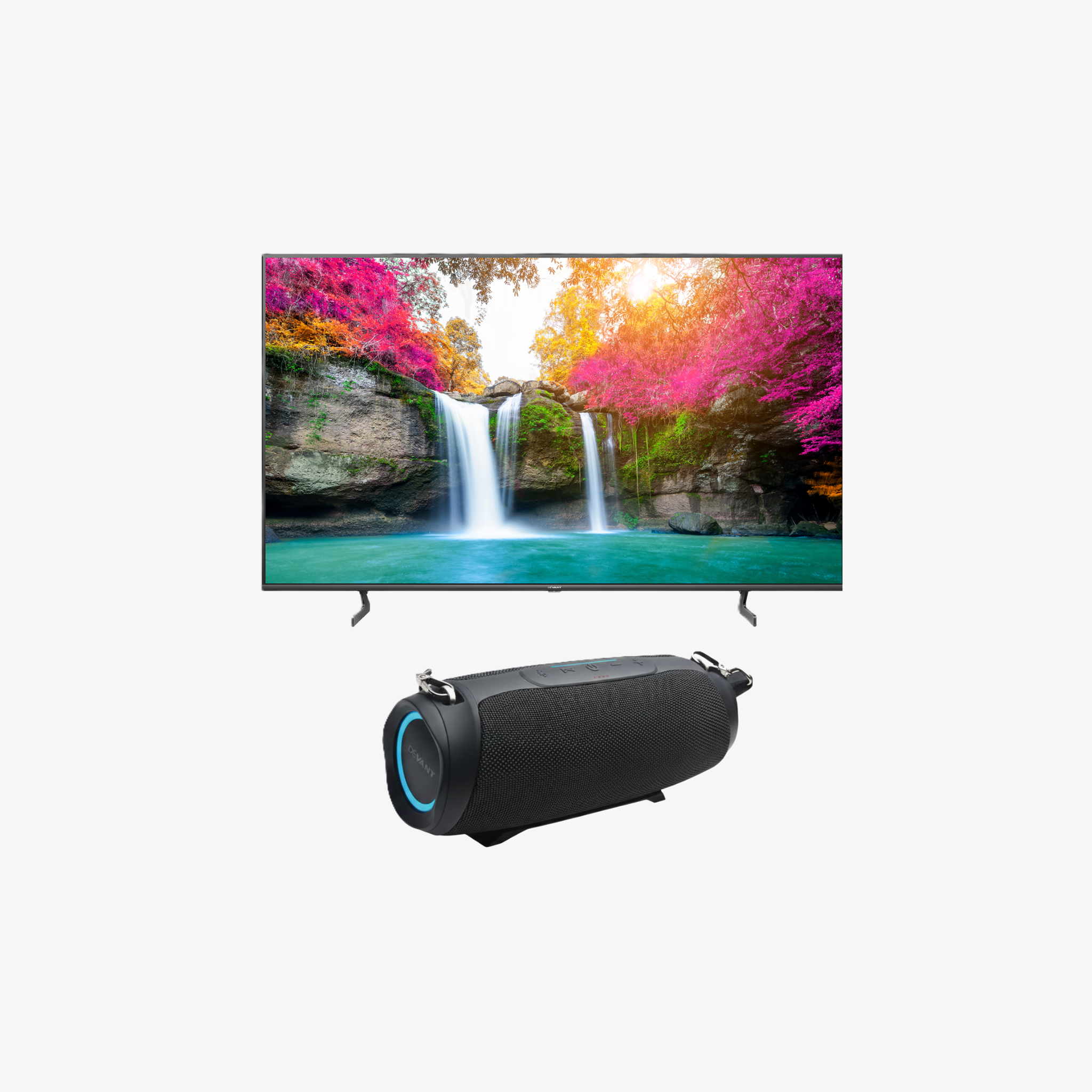 Bundle Promo : DEVANT TV QUANTUM UHD 50-INCH              (50QUHV05       ) + PORTABLE BLUETOOTH SPEAKER     (SONIQUE SURF   )