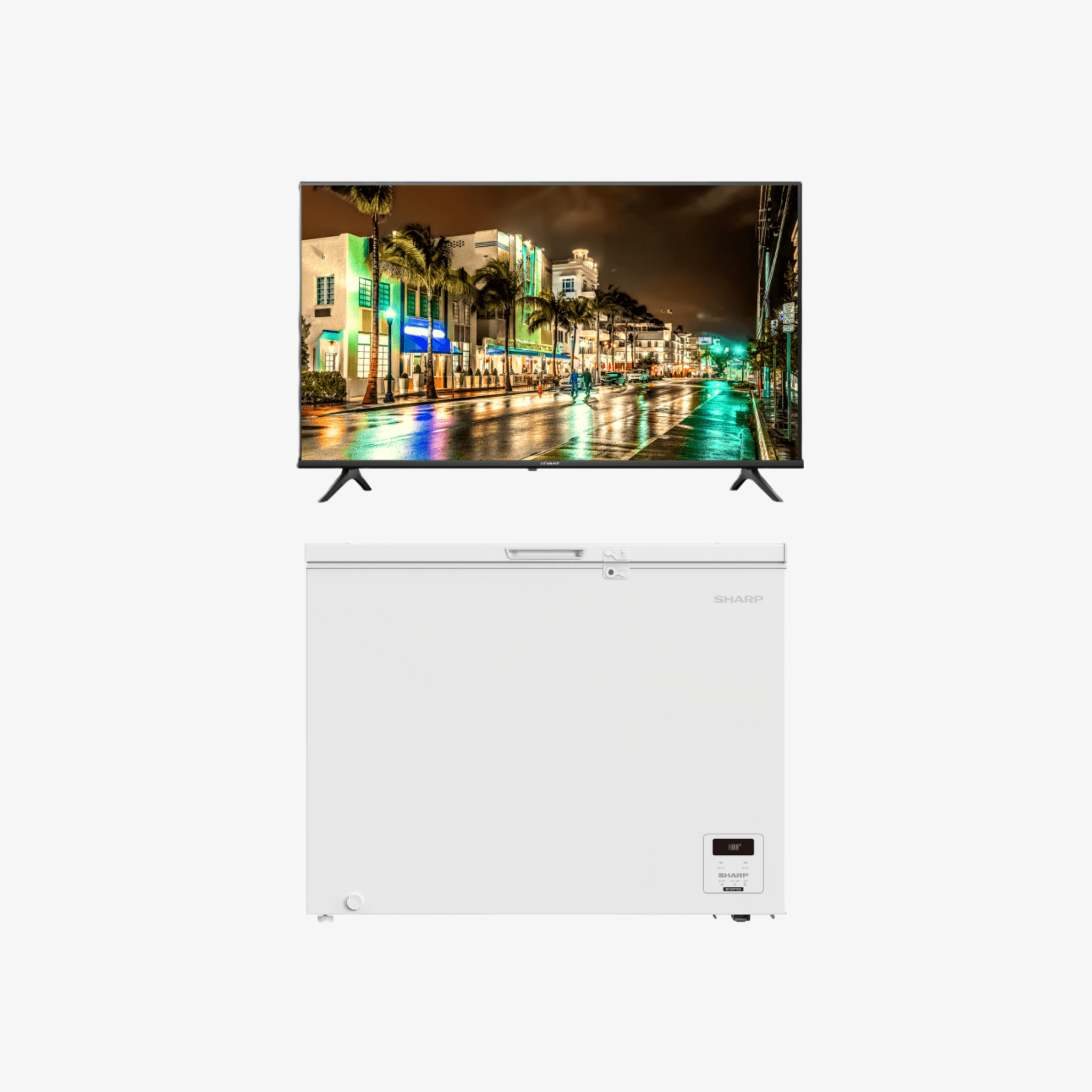 Bundle Promo : DEVANT TV SMART 43-INCH                    (43STV104       ) + CHEST FREEZER 9.0CUFT INVERTER (FRV-254X       )